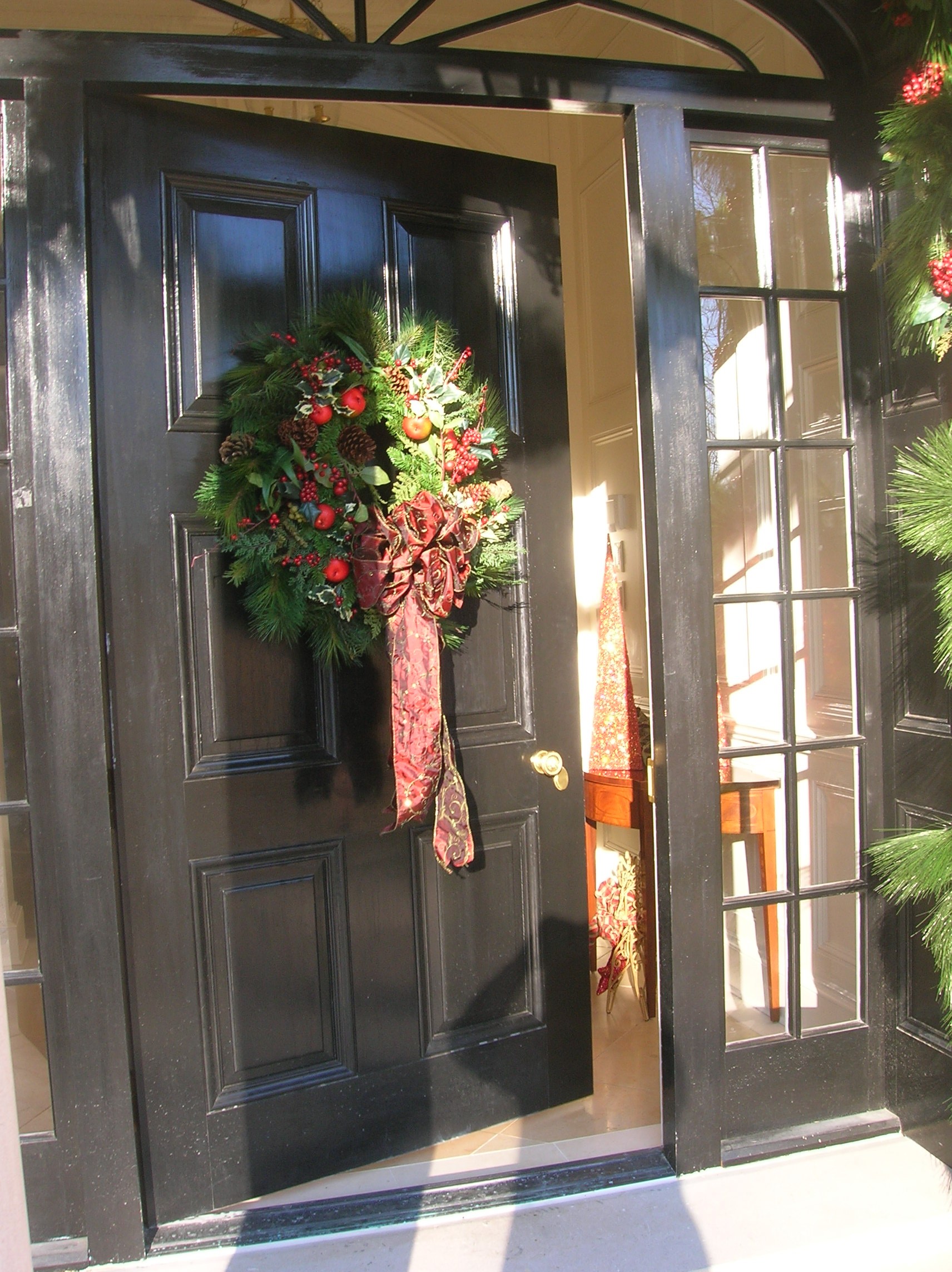 front door decorated for