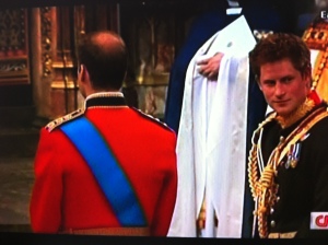 Prince Harry by his brother's side